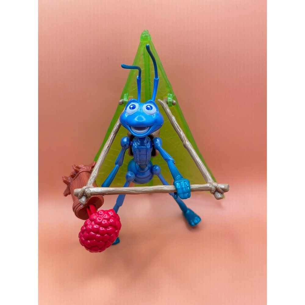 DISNEY Vintage Pixar A Bug's Life Hang Glider Flik Action Figure (Bx BL)